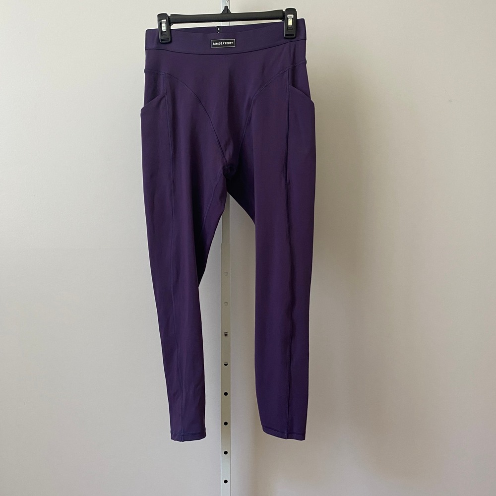 Savage X Fenty‎ Sporty Chic Relaxed Yoga Performance Leggings 1X Purple Gym